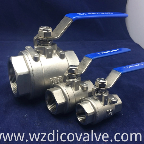 DICO WENZHOU Proveedor Tipo de luz Casting de inversión CF8 BSP BSPT 2pc Válvula de bola